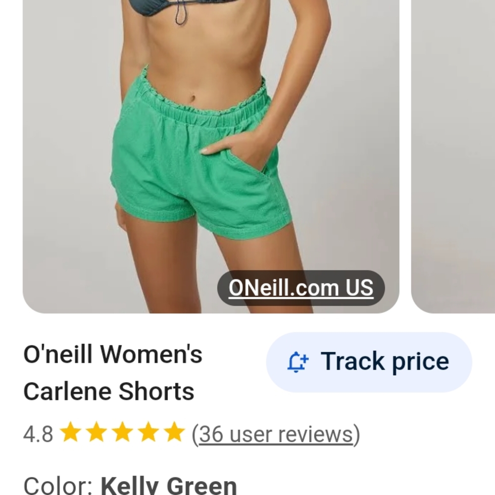 O'Neill Women's Kelly Green Shorts L